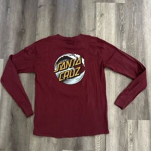 Santa Cruz Skateboards maroon Long Sleeve Tee shirt size Large L streetwear